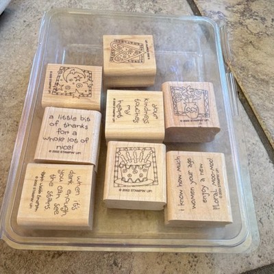 Stampin' Up! Quick & Cute Wood Rubber Mounted Stamp Set Mixed Themes