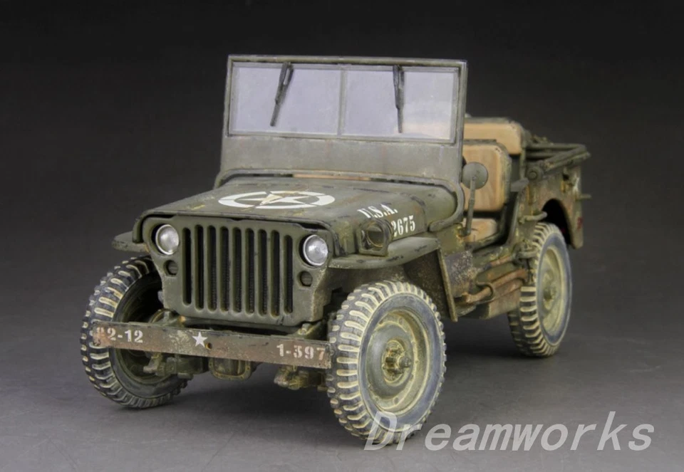 Award Winner Re-Built Re-Paint Large 1/18 Diecast US Army Jeep Willys MB 1/4T - Imagem 2 de 4