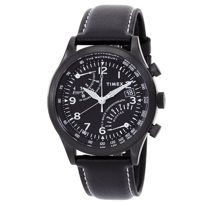 Timex Waterbury Chronograph GMT Quartz Black Dial Men's Watch TW2W48000