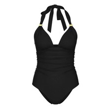 Victoria's Secret The Harlow Push-Up One-Piece Swimsuit M Black NEW 