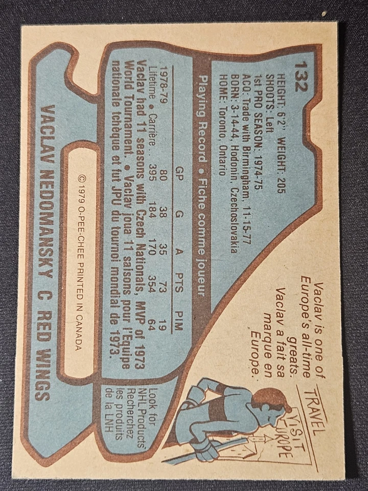 79-80 O-Pee-Chee Vaclav Nedomansky 🚨🚨🚨 Detroit Red Wings - Image 2 of 2