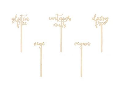Candy Bar & Buffet Topper 14-16cm Holz 5er Set