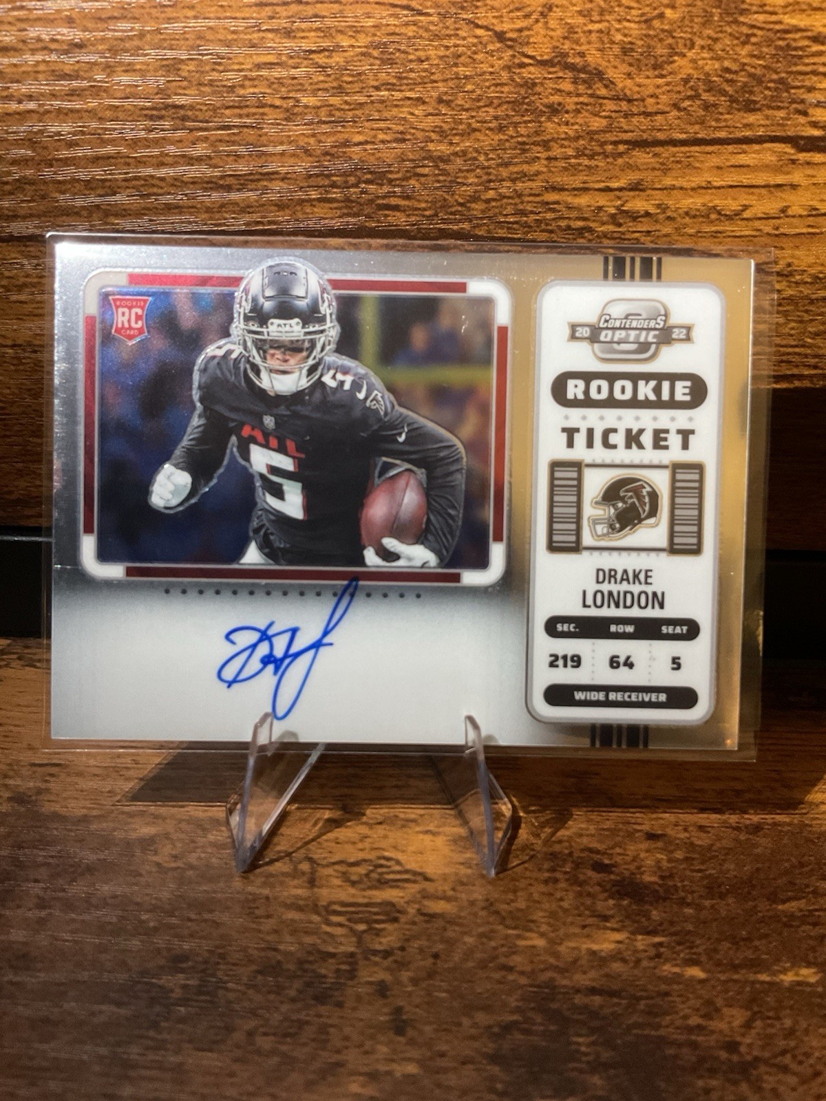 2022 Contenders Optic Rookie On-Card Autograph Variation #115 RC Drake London