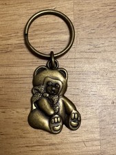 Vintage Teddy Bear Cub Animal Wildlife Nature Metal Keychain Key Ring Chain
