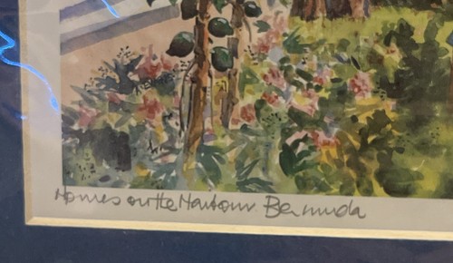 Versiegelt/Neu Passepartout Gemälde-Häuser aus dem Hafen Bermuda; Amy Evans Reisen - Bild 3 von 10