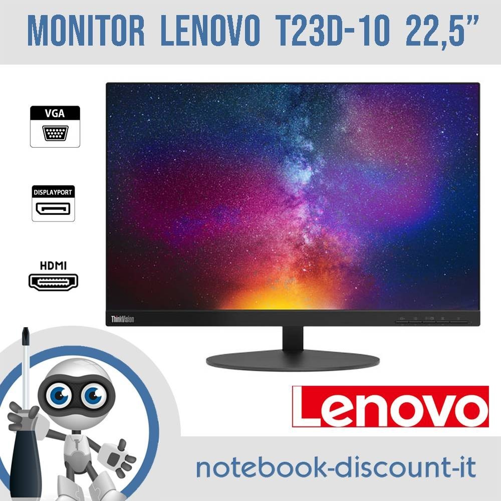 Monitor Lenovo T23D-10 22,5" Usato in Buone Condizioni