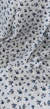 White Blue Green Ditsy Floral Broderie Anglaise Fabric 45'' PRICE PER METER
