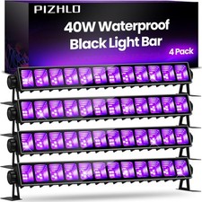 Upgraded 4 Pack 40W Blacklight Bar, IP66 Waterproof LED Black Light
