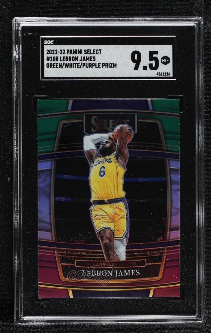 2021 Select Concourse Green White Purple Prizm LeBron James SGC 9.5 Mint+ 0z5u