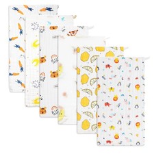 Baby Burp Cloths Muslin Washcloths 6Pack - Muslin Burp Cloths Hanky Large 20'...
