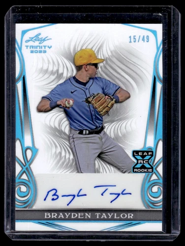 2023 Leaf Trinity Brayden Taylor RC Auto 15/49 Tampa Bay Rays #BA-BT2