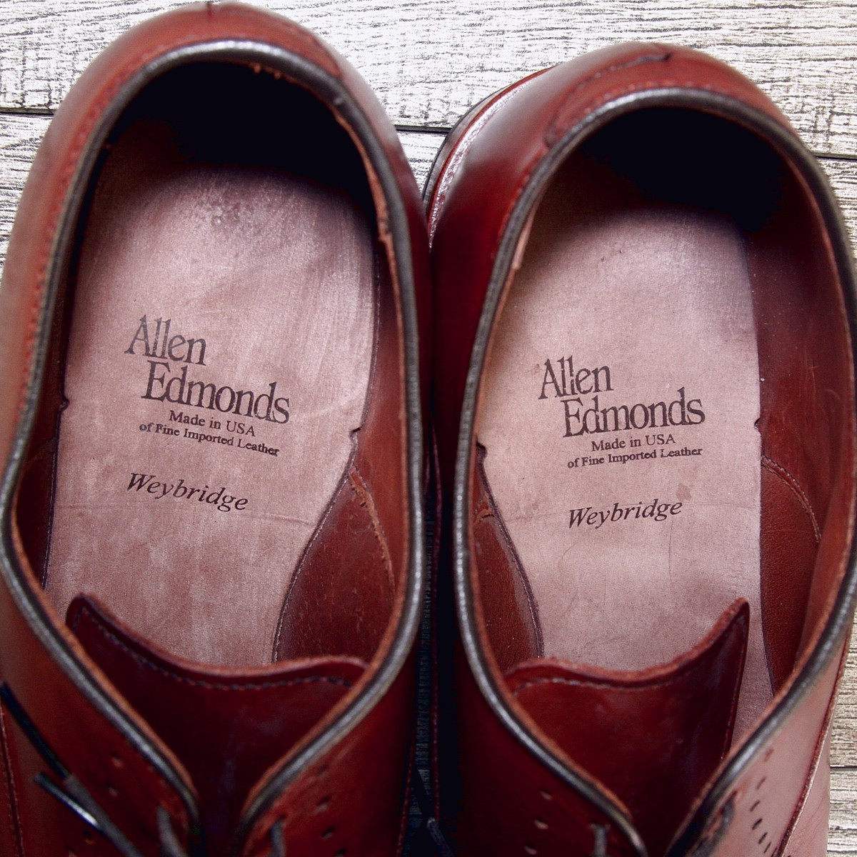 Allen Edmonds Weybridge デッドストック　US7.5 E NIB * $425 Allen Edmonds WEYBRIDGE Oxford Chili * add $15 new