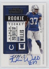 2020 Panini Contenders Rookie Ticket Khari Willis #292 Auto 0q21