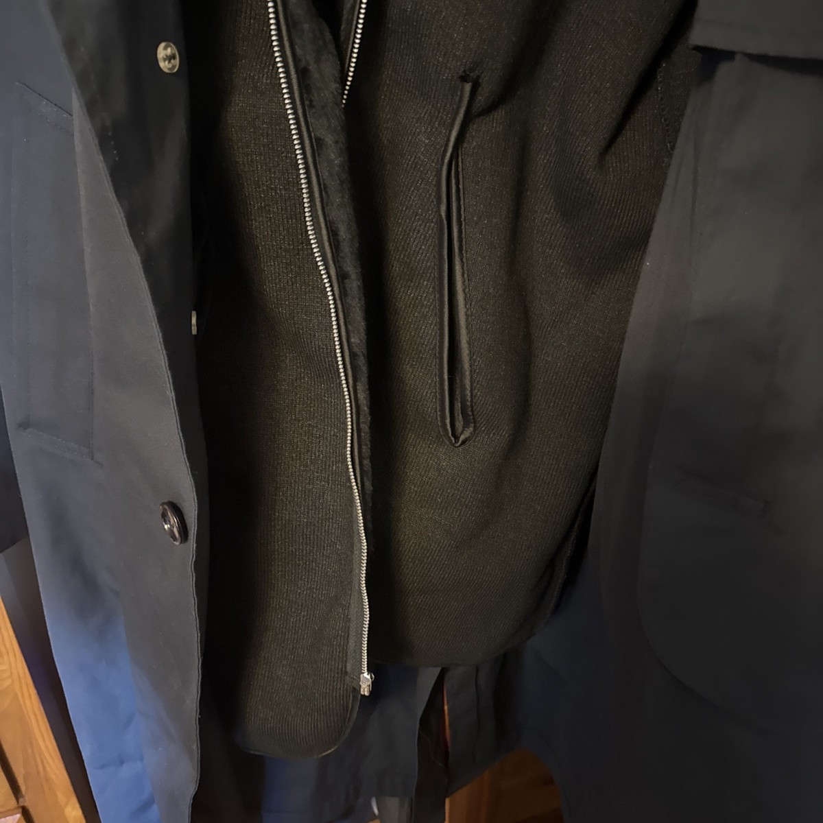 london fog trench coat mens Full Lined Size 40 Regular Black