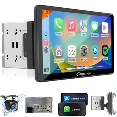 Carpuride Double Din Car Stereo Carplay And Android Auto Car Radio 10.1 Hd