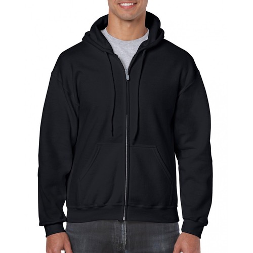 Gildan Zip Up Hoodies for Men with pockets Soft & Warm with Full Zip Black