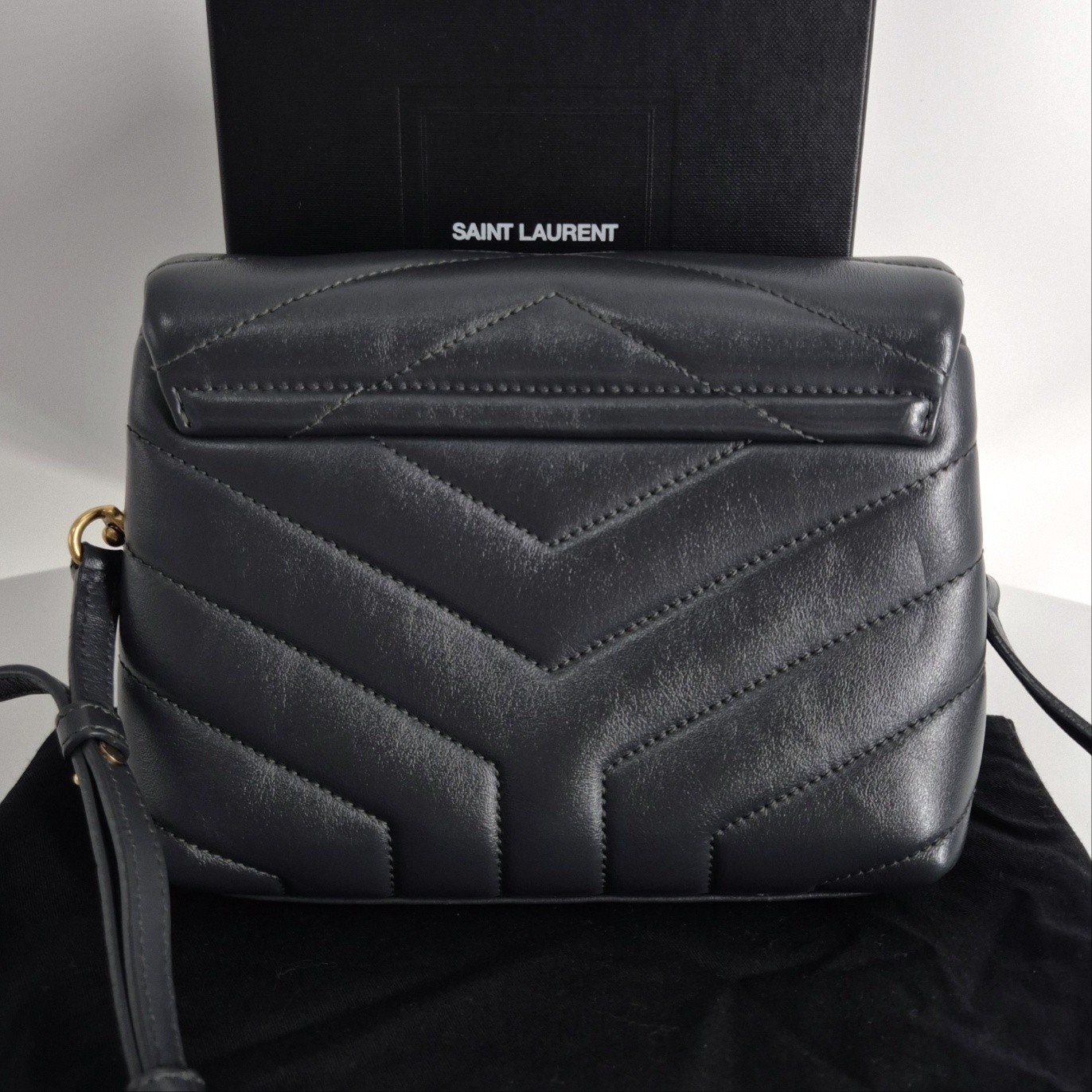 Saint Laurent Monogram Lulu Borsa Giocattolo Tracolla Grigio Oro (467072) 132362198