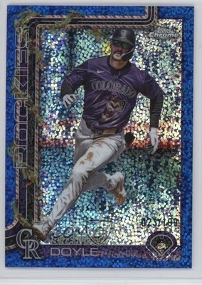 2025 Topps Holiday Chrome Blue Sparkle Refractor 23/199 Brenton Doyle #HC101 6a6