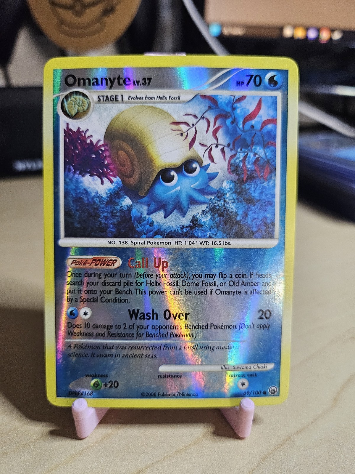 Pokemon Card - Omanyte Majestic Dawn 69/100 Reverse Holo