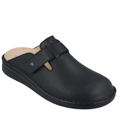FINN COMFORT PETARE SCHWARZ NURI PANTOUFLES POUR HOMMES SABOTS EN CUIR NOIR - Photo 1/4