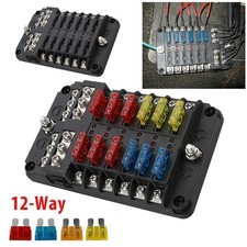 12 Way Car Auto Boat Bus UTV Blade Fuse Box ATO ATC Block Holder Cover 12V LED