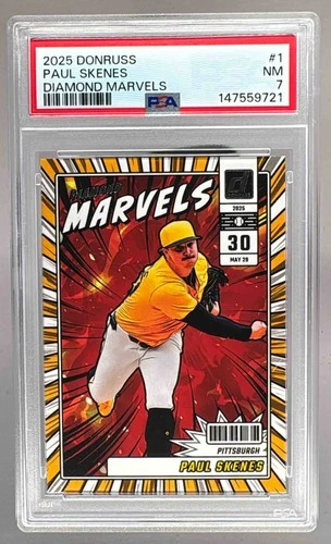 147559721 Paul Skenes 2025 Panini Donruss #1 Diamond Marvels PSA 7
