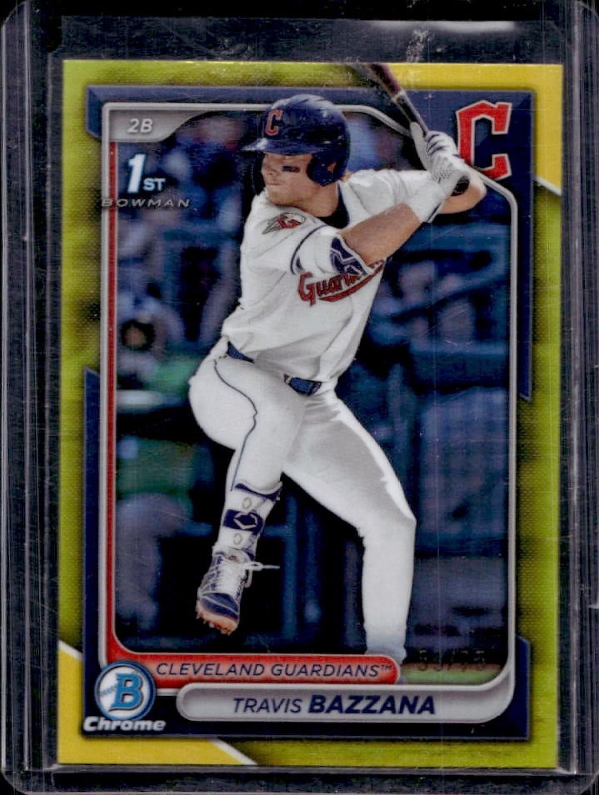 2024 Bowman Draft Travis Bazzana Chrome Yellow Refractor 1st #/75 Guardians