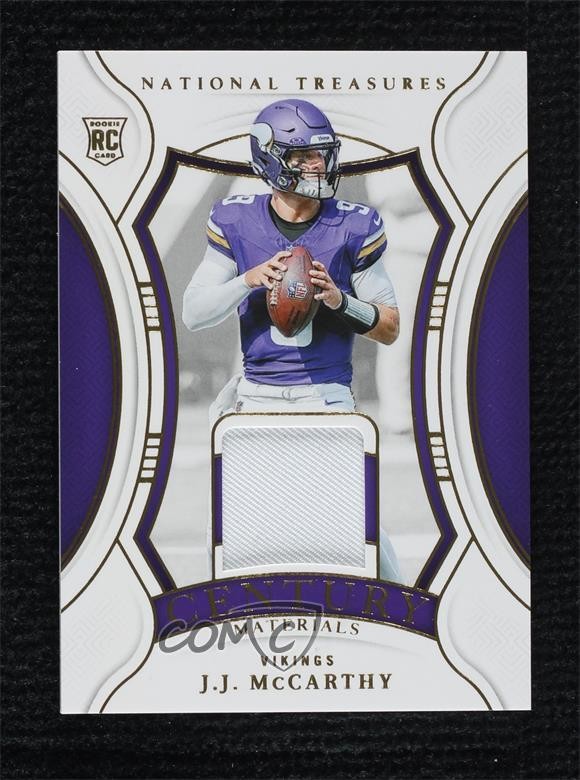 2024 Panini National Treasures Century Materials Gold /49 JJ McCarthy Rookie RC
