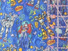 Custom 100% Cotton Woven Fabric Transformers TV Show By The 1/4 Yard 9x56