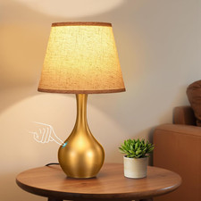 Seealle Touch Table Lamp for Bedroom, 3-Way Dimmable Small Bedside Lamps for Nig