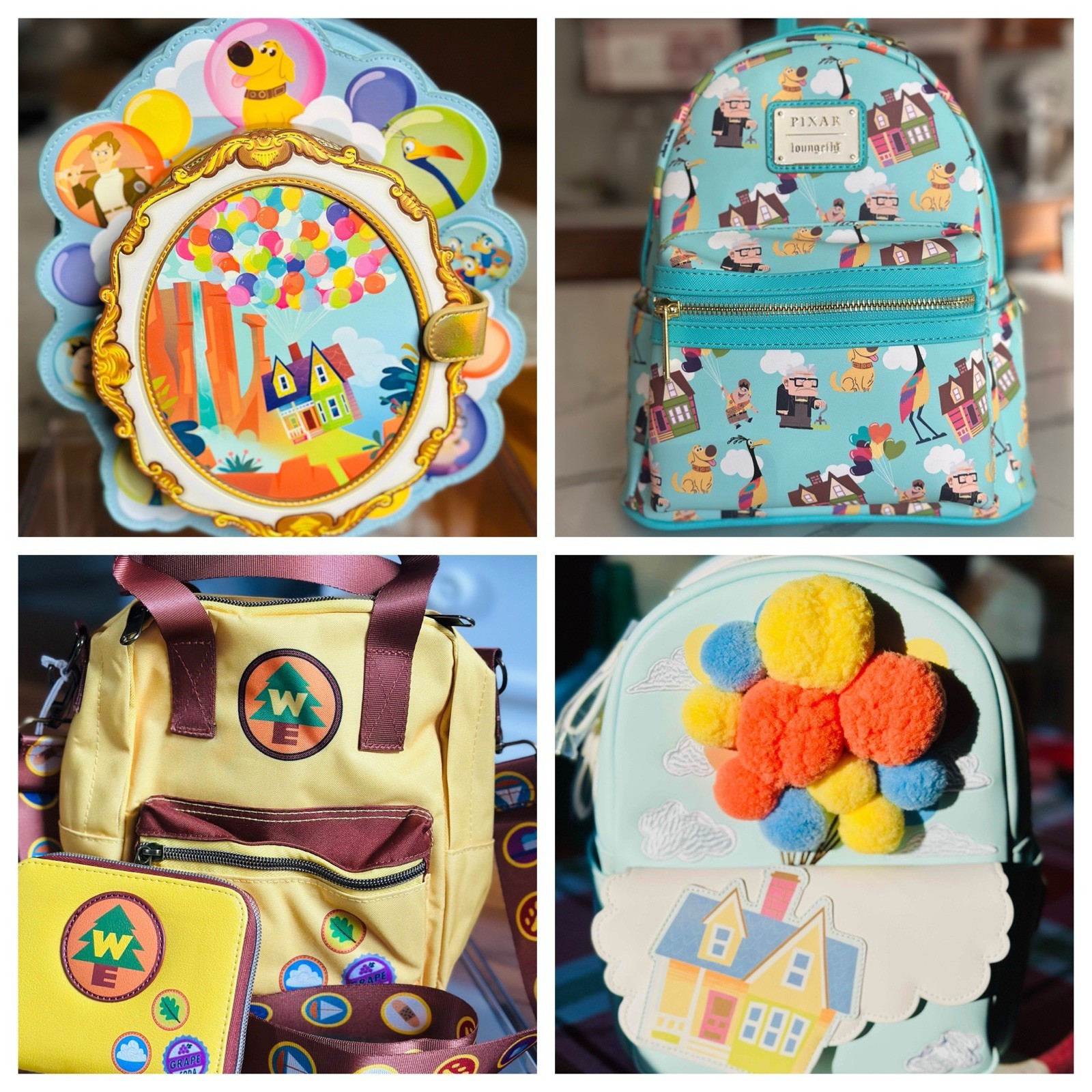 Loungefly Disney Pixar UP Cameo And Balloon Mini Backpack Bundle