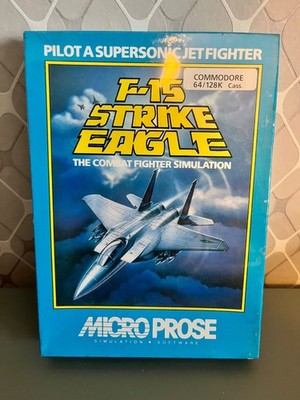 F-15 Strike Eagle (Microprose 1990) Commodore C64 Datasette / Tape NEU & OVP  ️