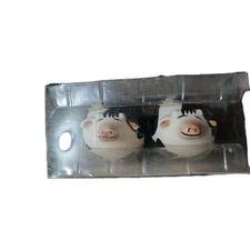 Vintage Cow Salt and Pepper Shakers Porcelain