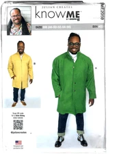 Know Me by mimi G ME2059 Sewing Pattern Men's Lined Coat 2 Styles 48-50-52-54-56