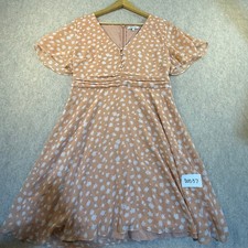 Madewell Women 8 Apricot Orange White Star Print Flutter Sleeve Mini Dress