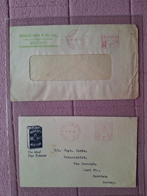 TABAK EPHEMERA - MURRAY - 2 x WERBEUMSCHLÄGE
