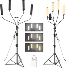 Four-Arm LED Photography Light - Professional Studio Lighting for Streaming & Vi