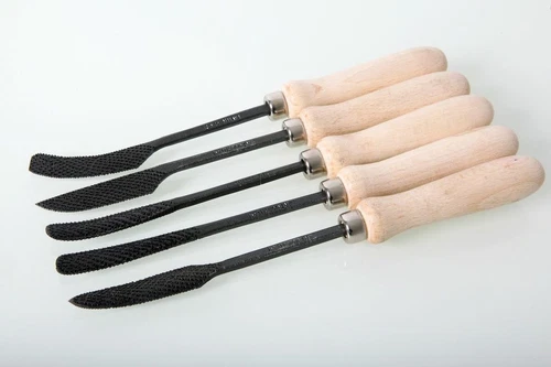 Italian Fire-Sharp Carbon Steel Stone Carving Hand Riffler Set with Handle