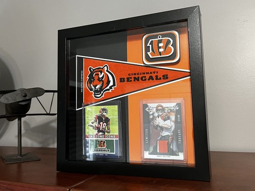 CINCINNATI BENGALS NFL 1/1 SPORTS Memorabilia Shadow Box Andy Dalton A.J. Green - Picture 8 of 8
