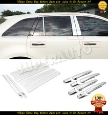 For 2007-2010 Ford Edge Polished 6pcs Door Pillar Trims8pcs Chrome Handle Cover For 2007-2010 Ford Edge Polished 6pcs Door Pillar Trims8pcs Chrome Handle Cover