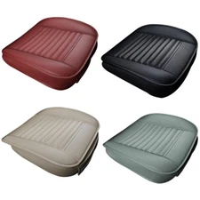 2 pack Luxury Faux Leather Car Front Seat Cover Full Edge Bottom Pad Universal 