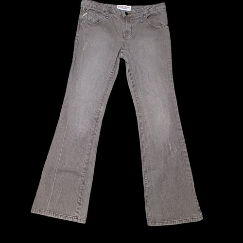 Pantalones de mezclilla Bisou Bisou marrón tiro bajo pierna ancha talla 6 de colección años 90 Y2K vaquera retro - Imagen 17 de 18
