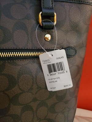 COACH Signature Zip Top Tote Bag 34603 Authentic | eBay