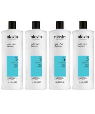 Nioxin System 3 Cleanser Shampoo, 33.8 oz (Pack of 4)