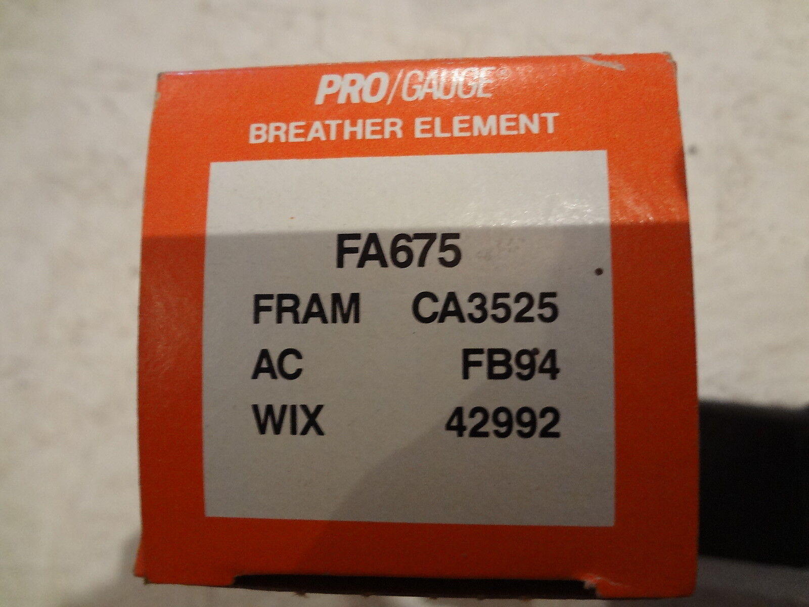 QTY=16: PRO GAUGE BREATHER ELEMENT FA675 (FRAM CA3525, AC FB94, WIX 42992)