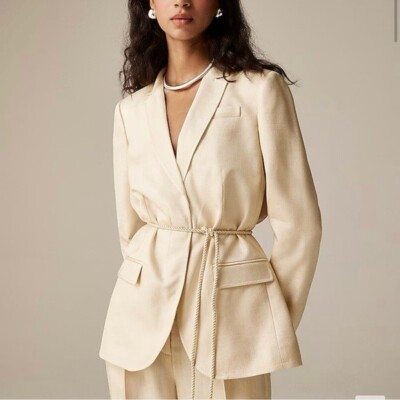 Women's Rope-tie blazer in glossy twill Size 12