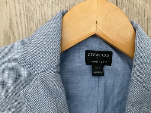 JCrew crewcuts Thompson blue cotton suit Size 6 - Picture 2 of 2