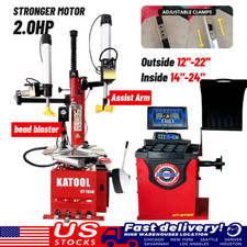 Katool Tire Changer Machine Wheel Balancer Combo 2.0hp Motor 26 Rim Tire Clamp