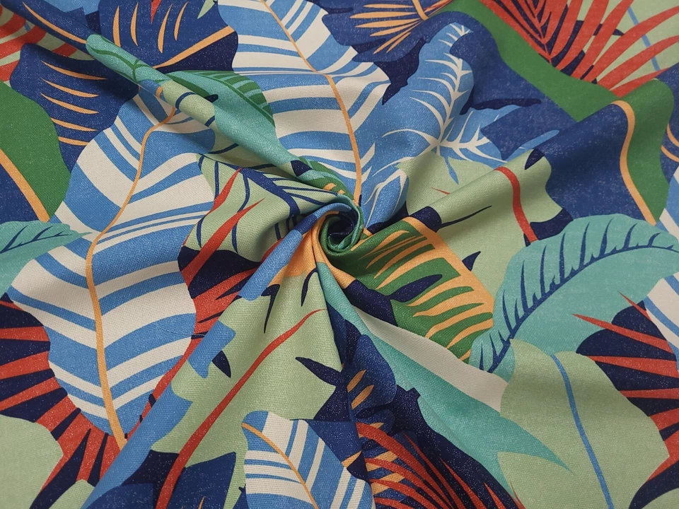 Tommy Bahama PALMA LINDA MANGROVE 蓝色 绿色 黄色 红色 热带印花织物 — 第 4/4 张图片