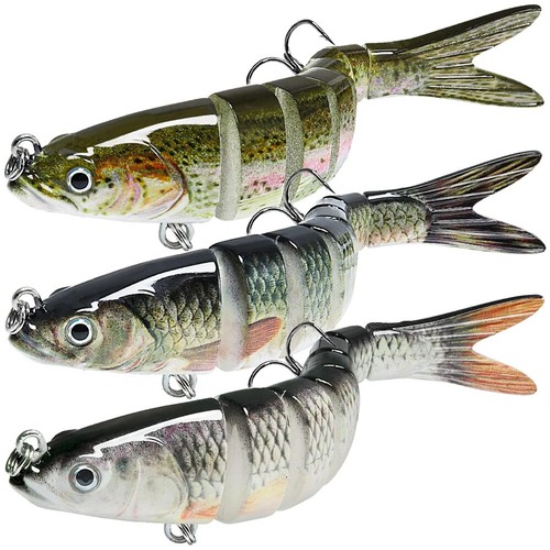 New Swimbait 27g Multi Joint Bait Slow Sinking Bionic Fish Swimming Treble Hook - Picture 18 of 26